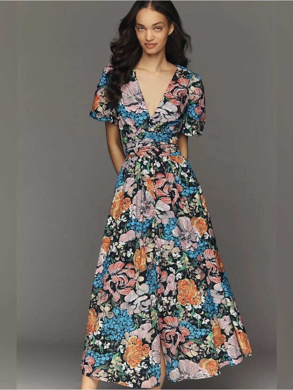 NWT Size XL - Yukiko Noritake Katerina Button-Front Cotton Midi Dress (US$ 178)